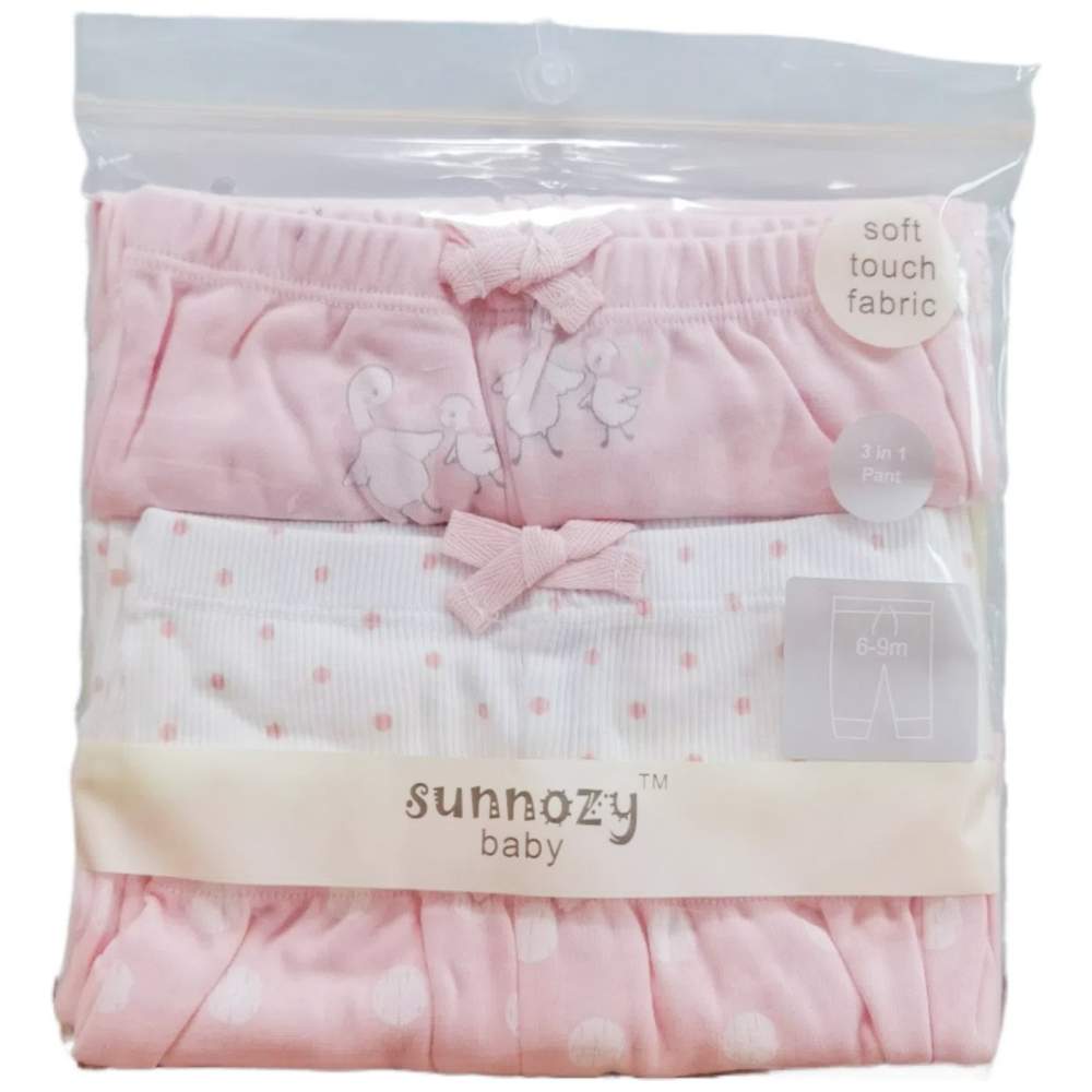 Sunnozy - 3pc-Set - Baby Girl's Pants - Rainbow Duck