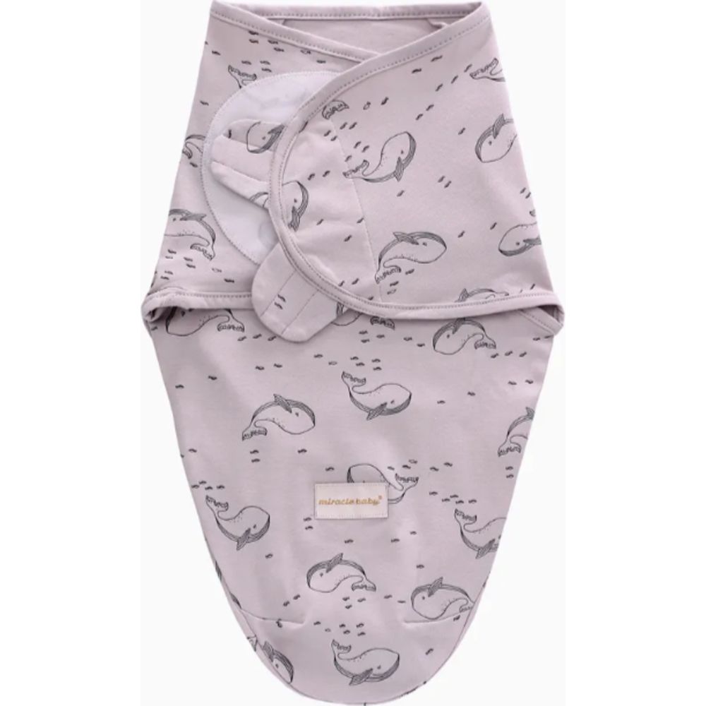 Miracle Baby - 3pc-Set - 100% Cotton Baby Swaddle Wrap Sleeping Bag - Blue