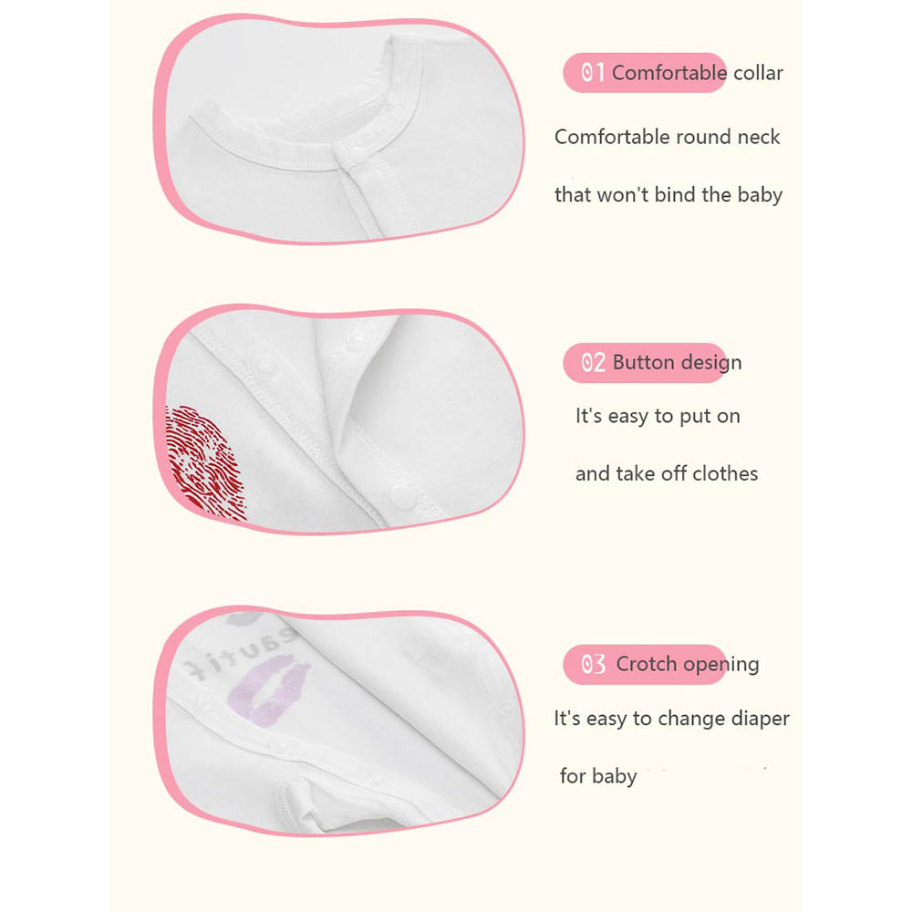 ميراكل بيبي - بدلة أطفال قطنية 100% بأكمام طويلة وقبعة - أبيض