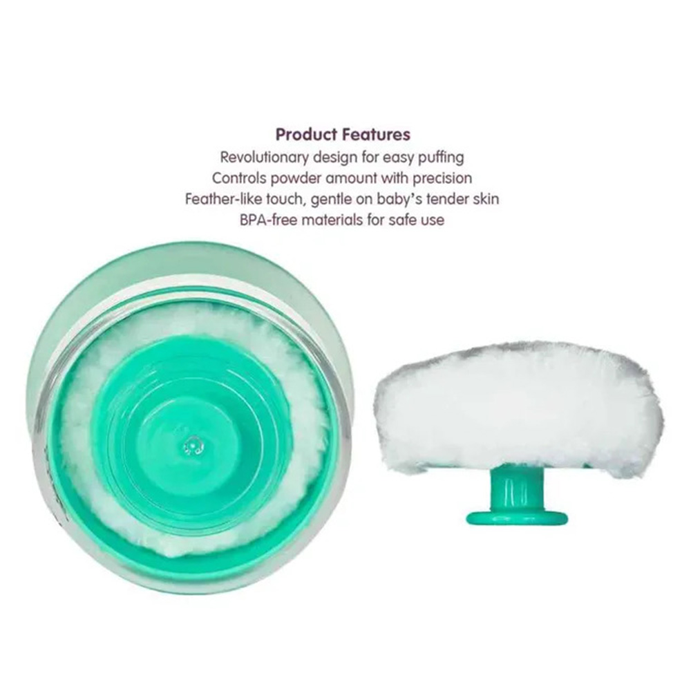 بيبي - إسفنجة بودرة أطفال مع علبة تخزين