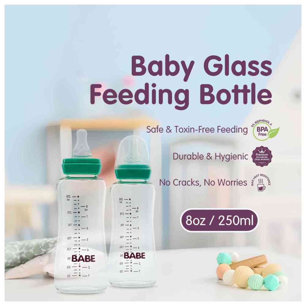 بيبي - زجاجة رضاعة زجاجية - شكل - 250 مل