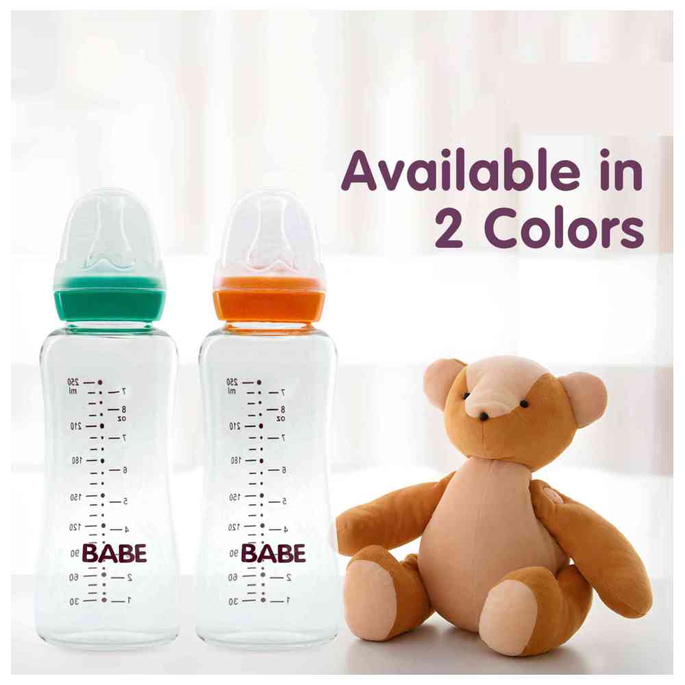 بيبي - زجاجة رضاعة زجاجية - شكل - 250 مل