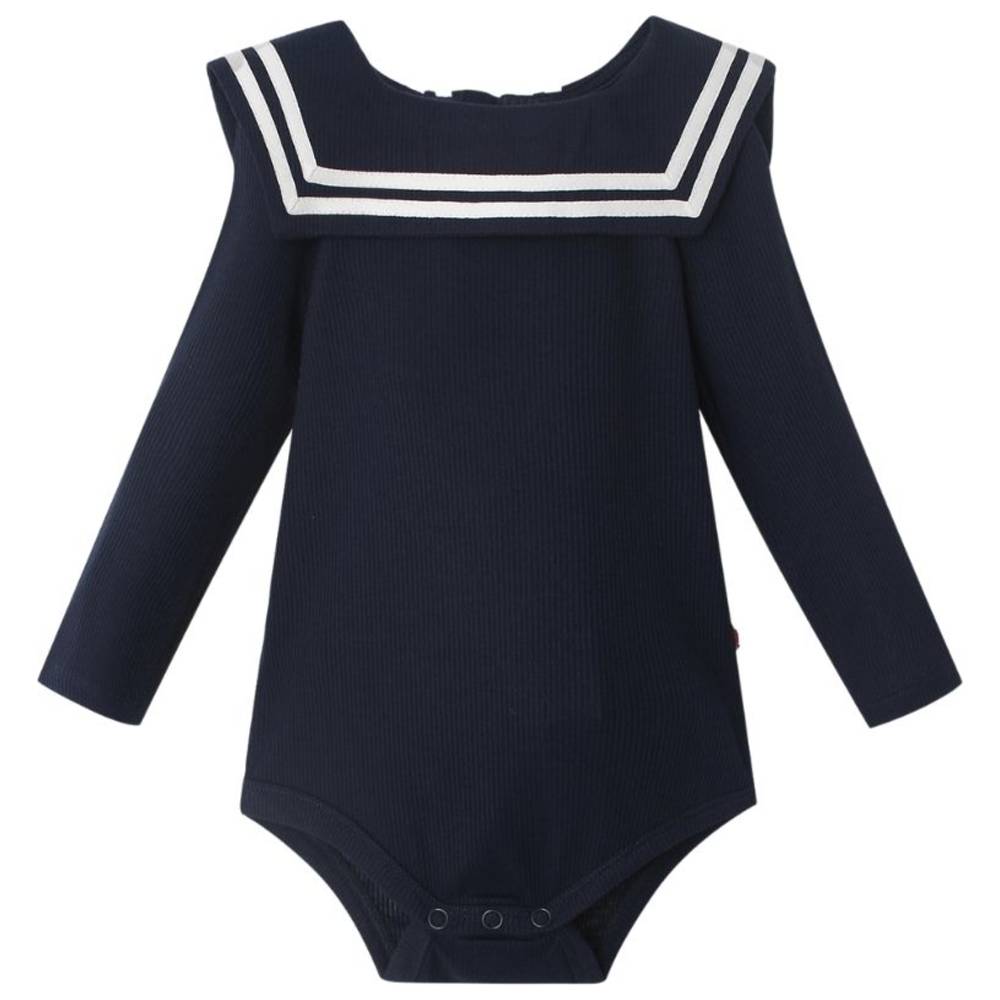 Atlas & Maya - Iconic Nautical Organic Bamboo Bodysuit - Navy Blue