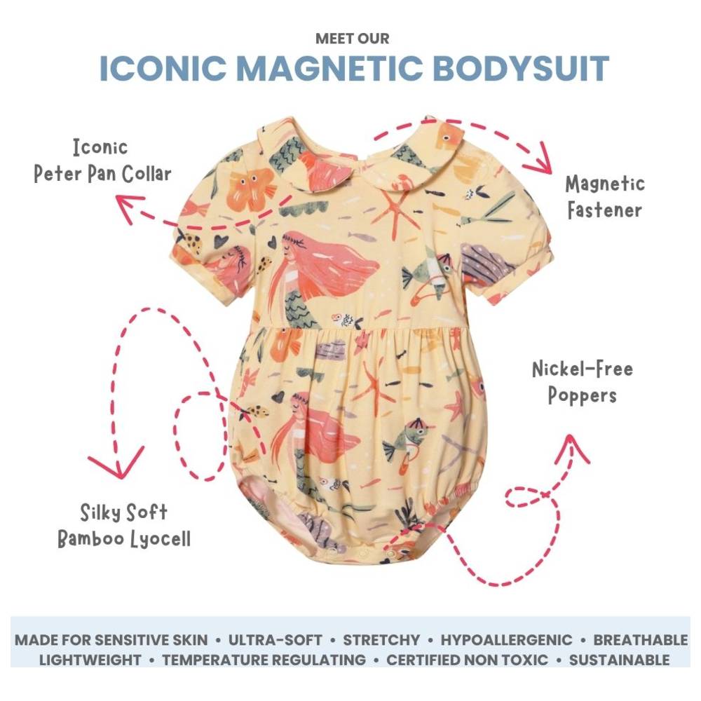 Atlas & Maya - Iconic Peter Pan Organic Bamboo Bubble Bodysuit - Mermaid Love