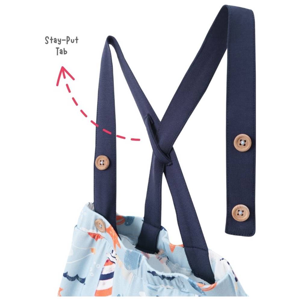 Atlas & Maya - Bamboo Lyocell Shorts With Suspender - Anchor Away