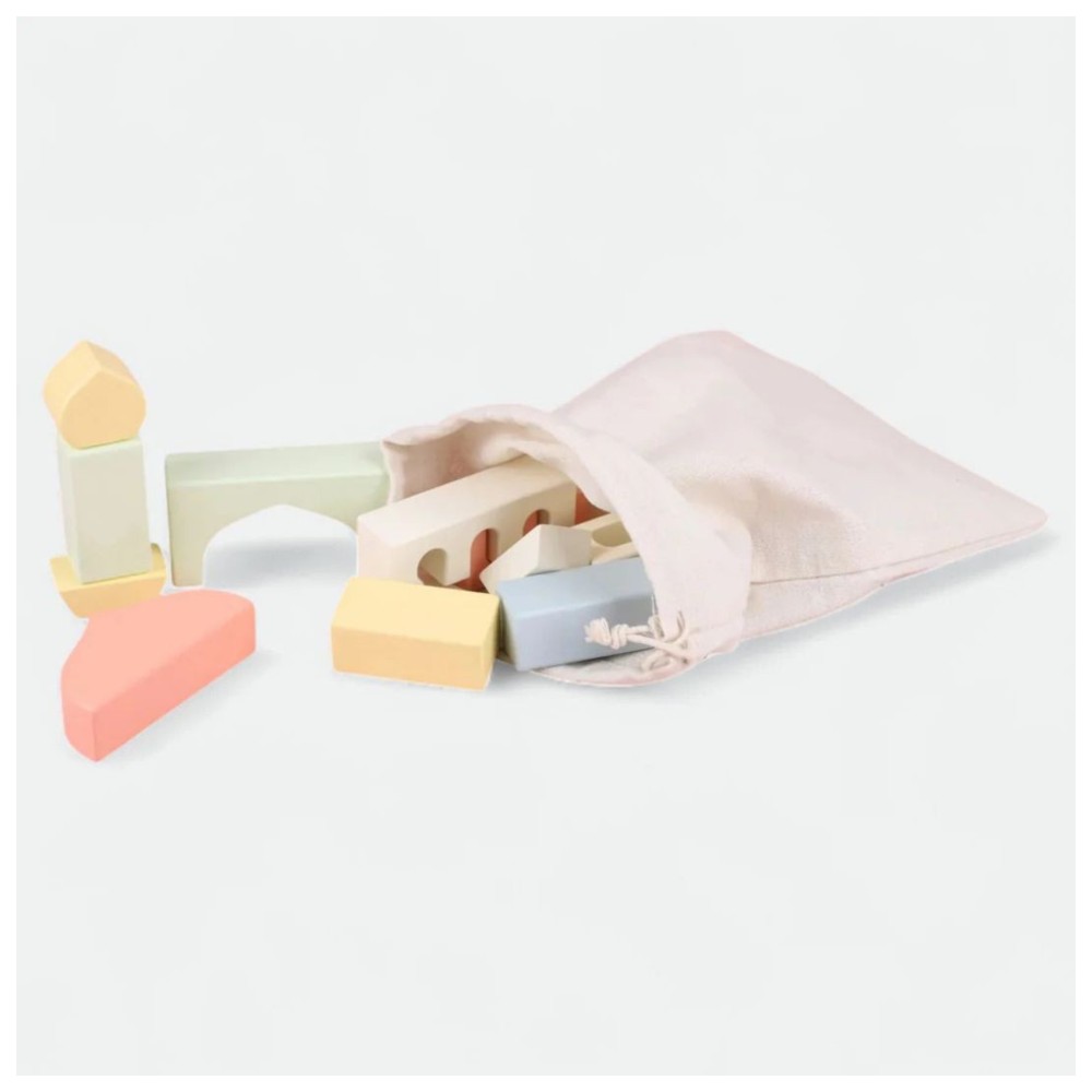 أطلس ومايا - مكعبات بناء مسجد - لعبة إسلامية - مسجد بألوان الباستيل - مجموعة من 19 قطعة