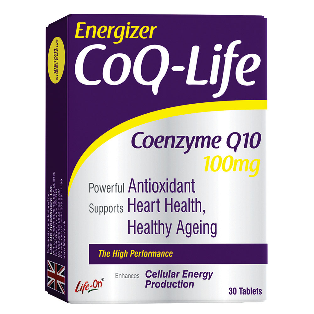 لايف أون - حبوب إنرجايزر كوك-لايف أنزيم مرافق Q10 بتركيز 100 ملغ - 30 حبة