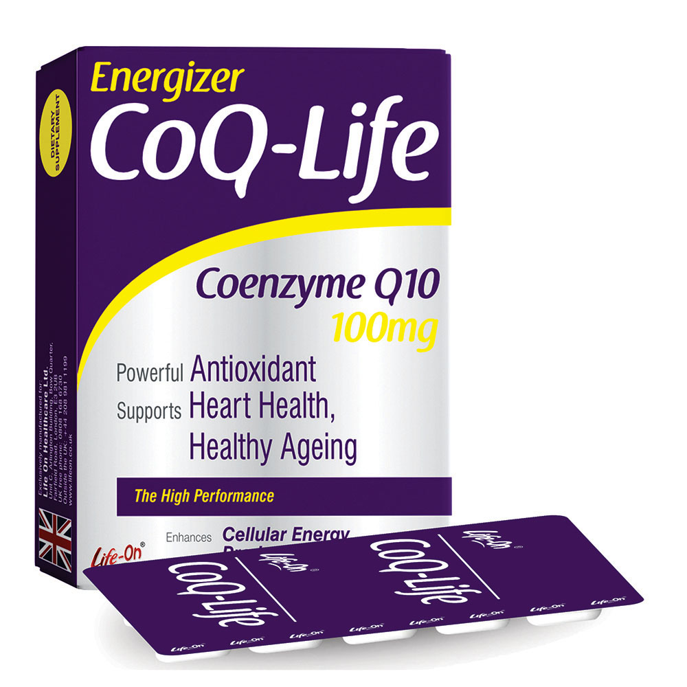 لايف أون - حبوب إنرجايزر كوك-لايف أنزيم مرافق Q10 بتركيز 100 ملغ - 30 حبة