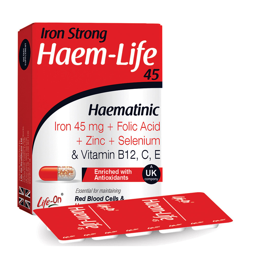 Life On - Iron Strong Haem-Life 45 mg Capsules - 30 Pcs