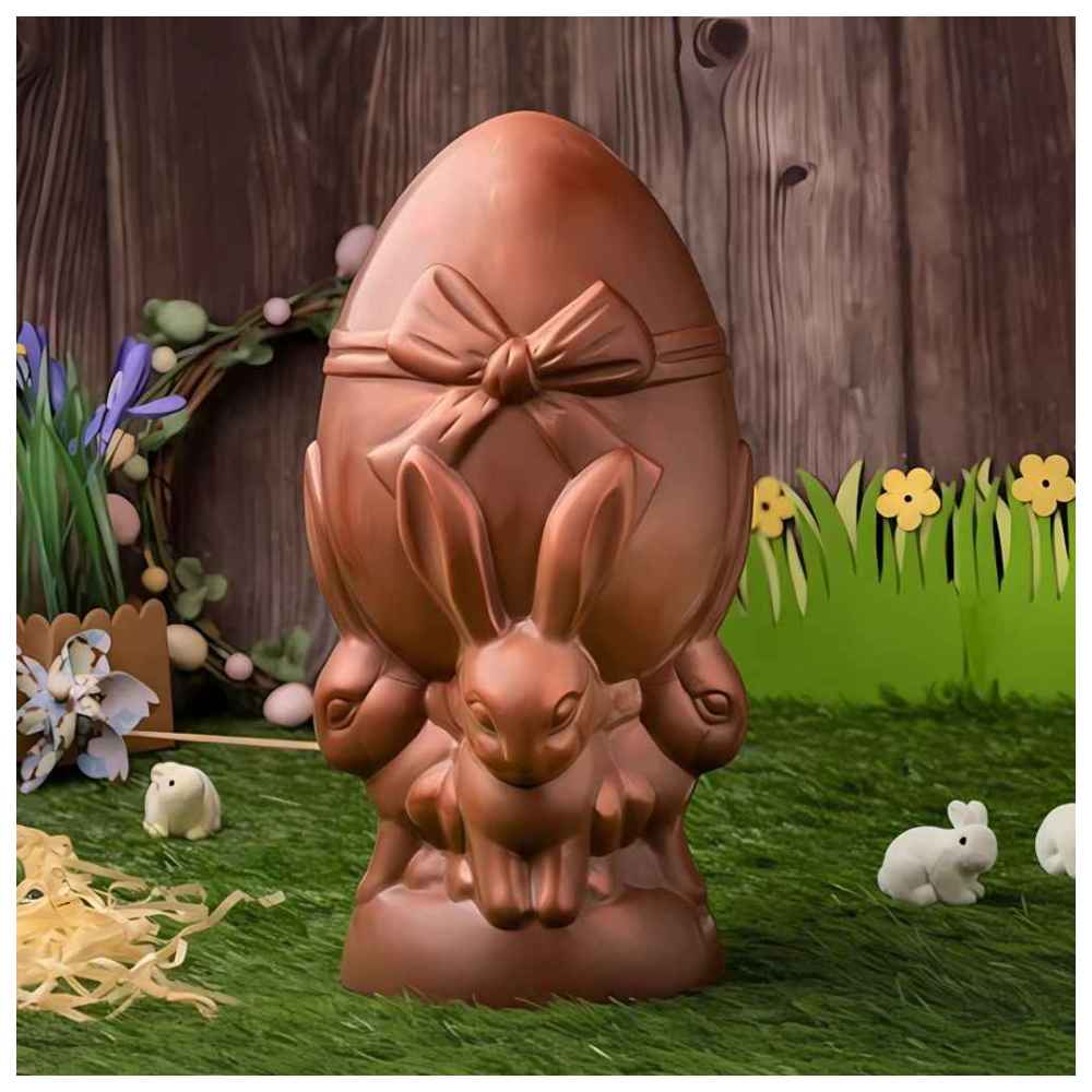 كيام - بيضة شوكولاتة فاخرة - محمولة من قبل الأرانب - 16 سم