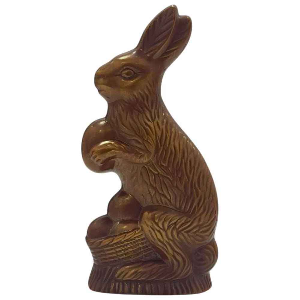 كيام - أرنب شوكولاتة فاخر مع سلة بيض - 13 سم