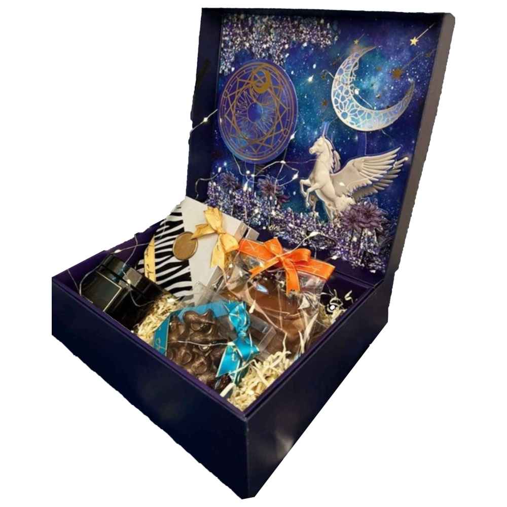 كيام - سلة هدايا مضيئة بليلة مليئة بالنجوم - أزرق - عدد 11 