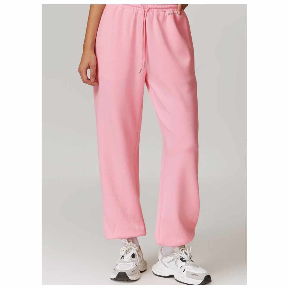 كون - بنطال رياضي نسائي بخصر متوسط - زهري