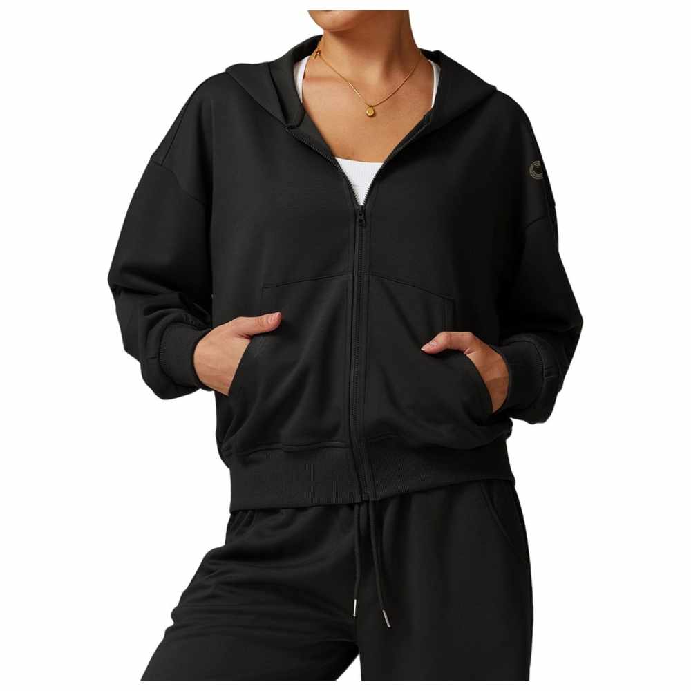 كون - جاكيت نسائي خفيف واسع - أسود