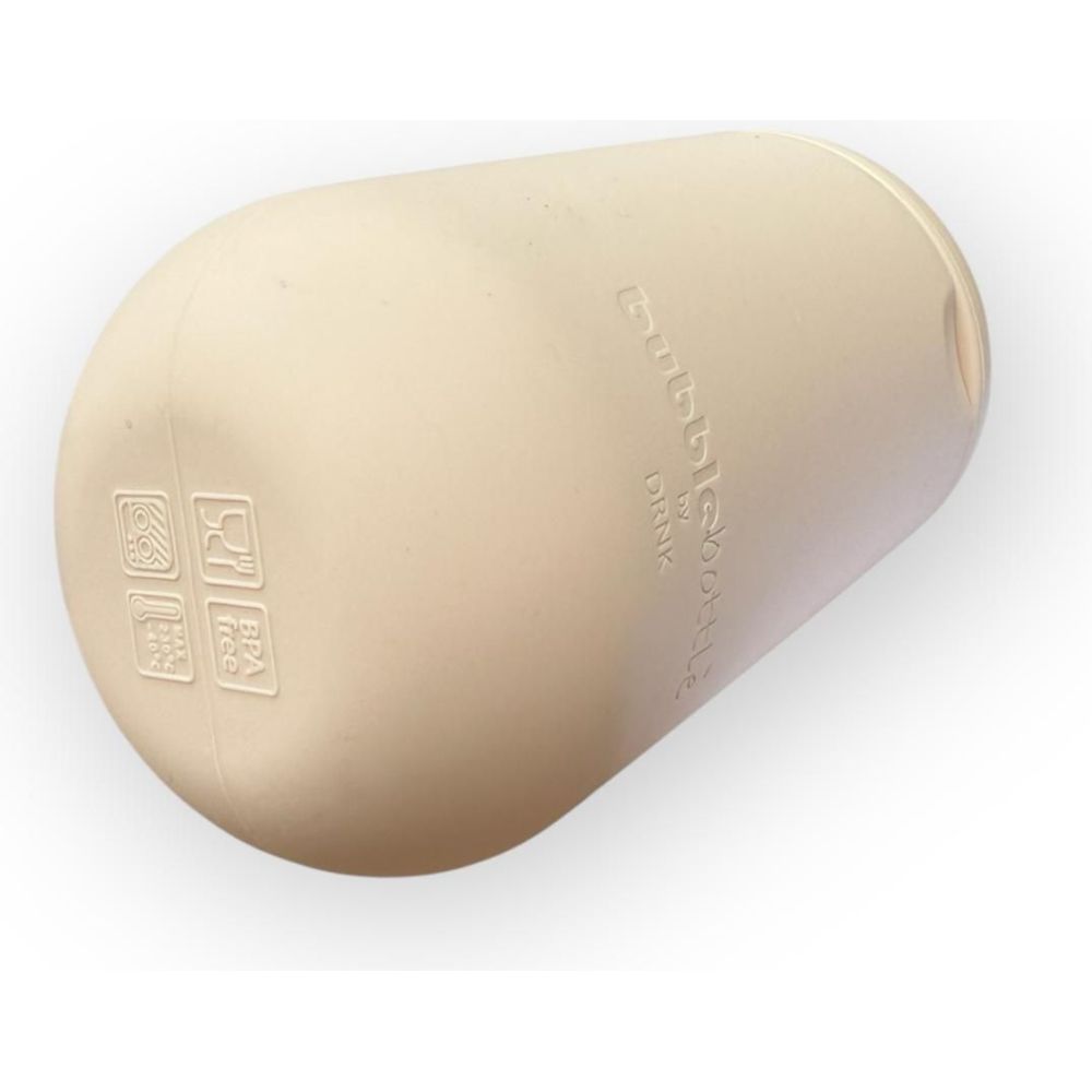 درنك - زمزمية بابل وكوب تدريب سيليكون للأطفال - كريمي - 350 مل