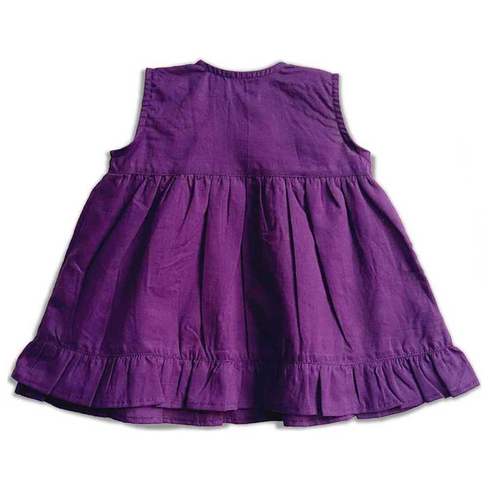 Keebee - Organic Cotton Birdcages Embroidered Wrap Dress - Purple