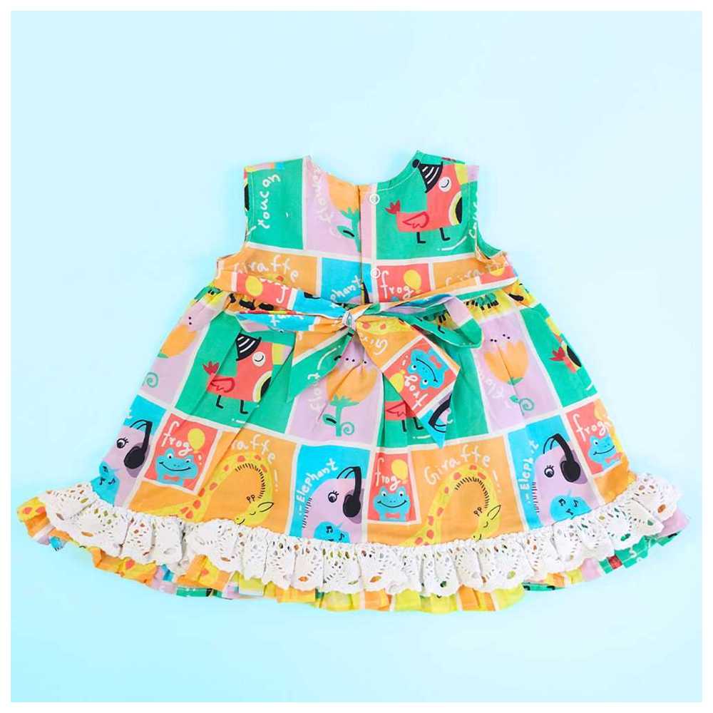 Keebee - Organic Cotton Zoo Crew Printed Peony Baby Girl Dress