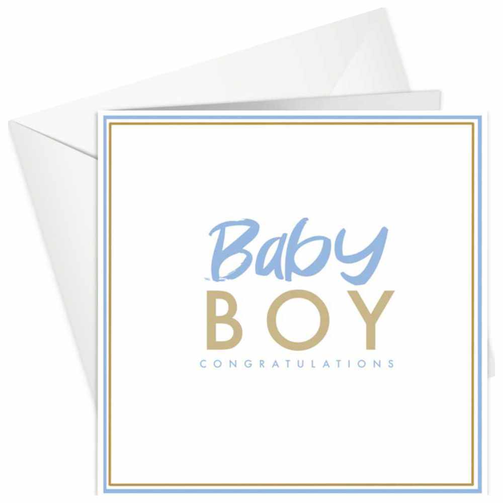 Share The Love - Gold Foil Greeting Card - Congratulations - Baby Boy