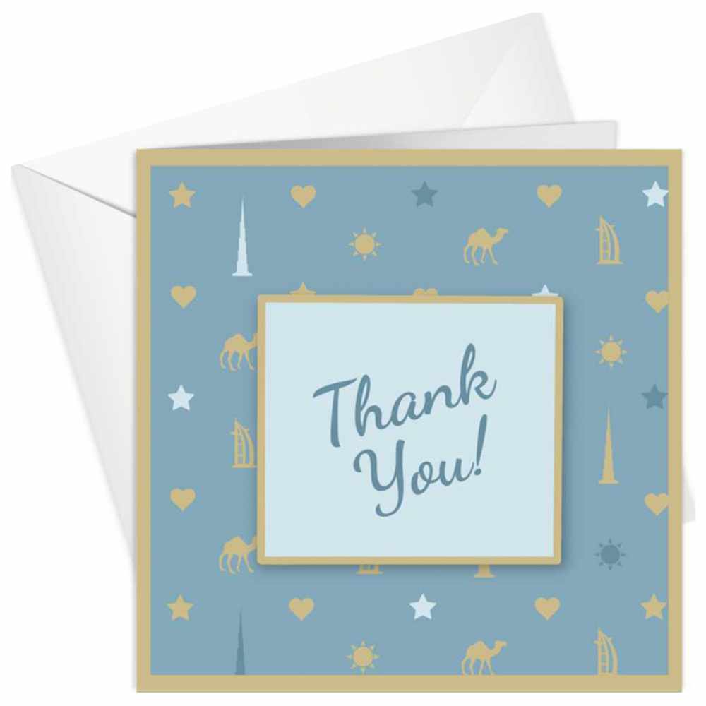 Share The Love - General Gold Foil Greeting Card - Thank You - Blue