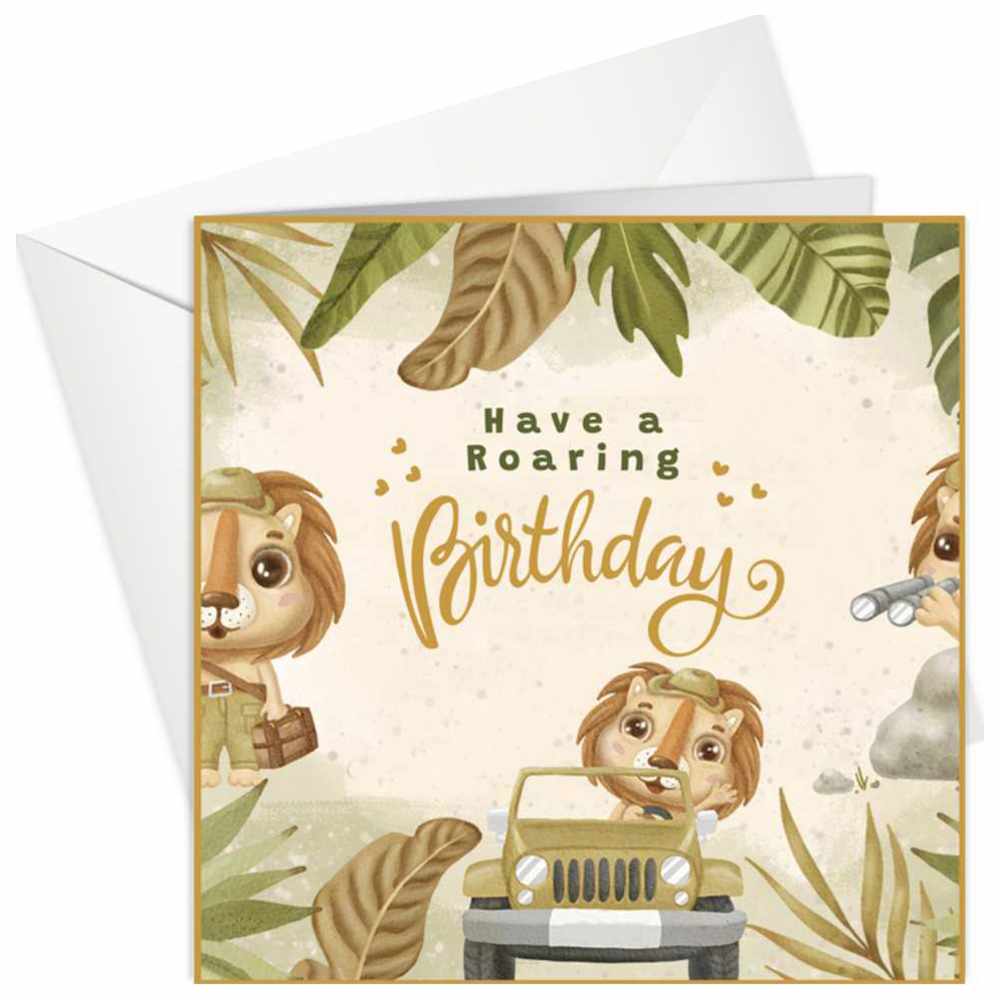 Share The Love - Kid's Lion Happy Birthday Greeting Card