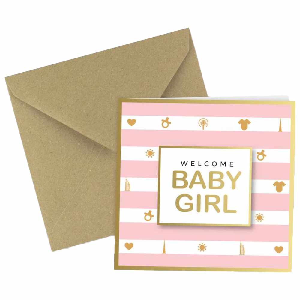 Share The Love - Welcome Baby Girl Greeting Card