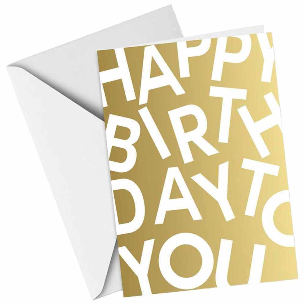 Share The Love - Happy Birthday Greeting Card - Gold