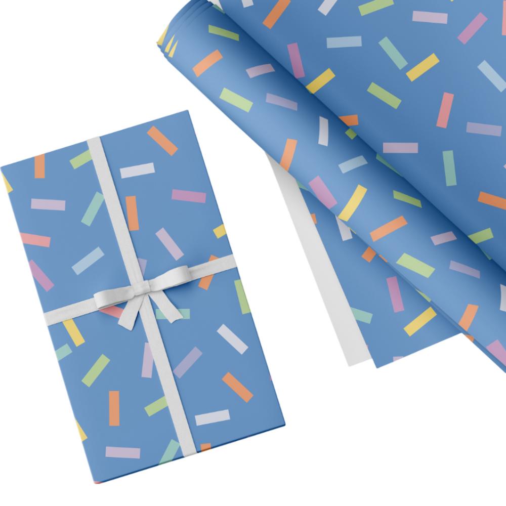 Share The Love - Gift Wrapping Paper Pack - Confetti - Blue