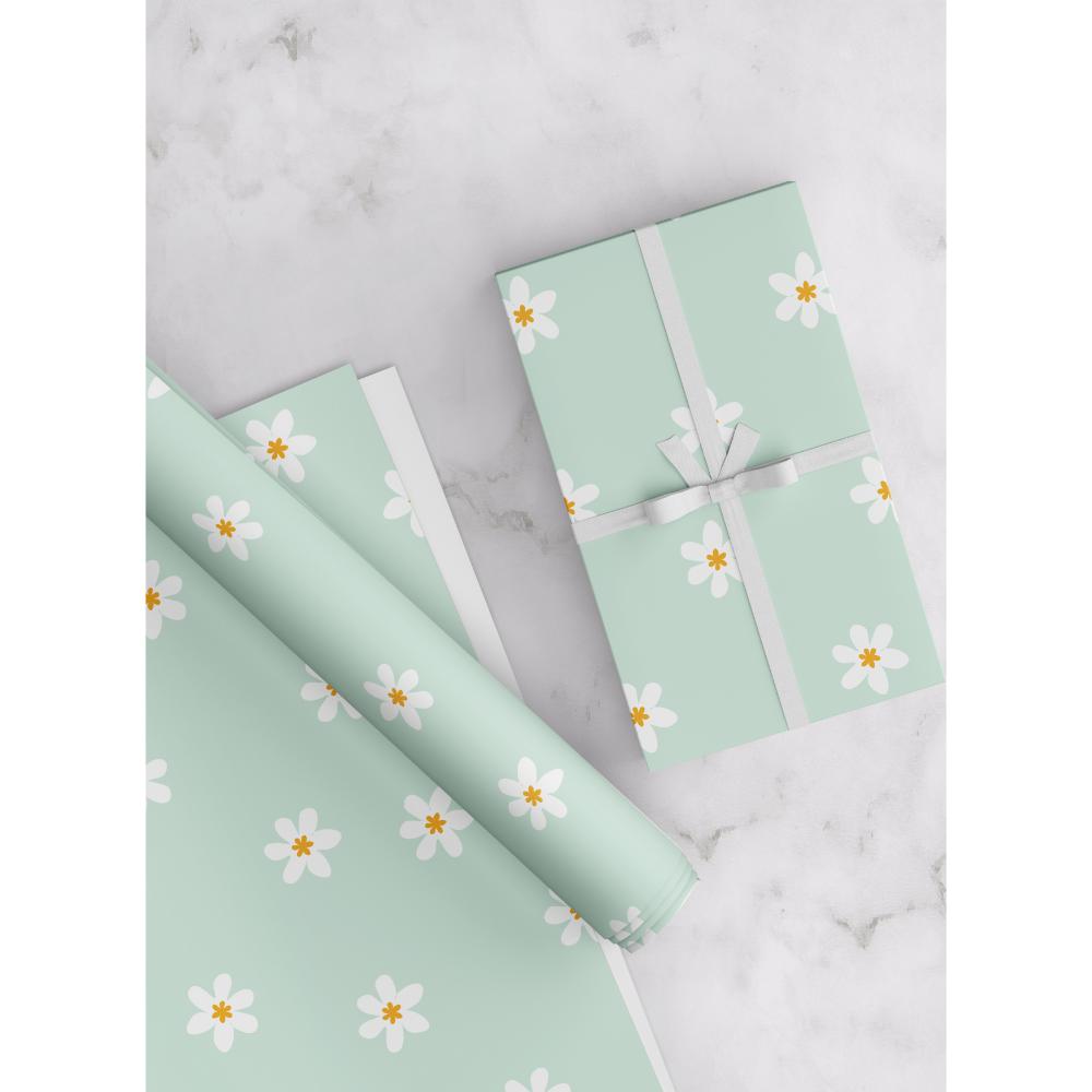Share The Love - Gift Wrapping Paper Pack - Daisy - Mint Green