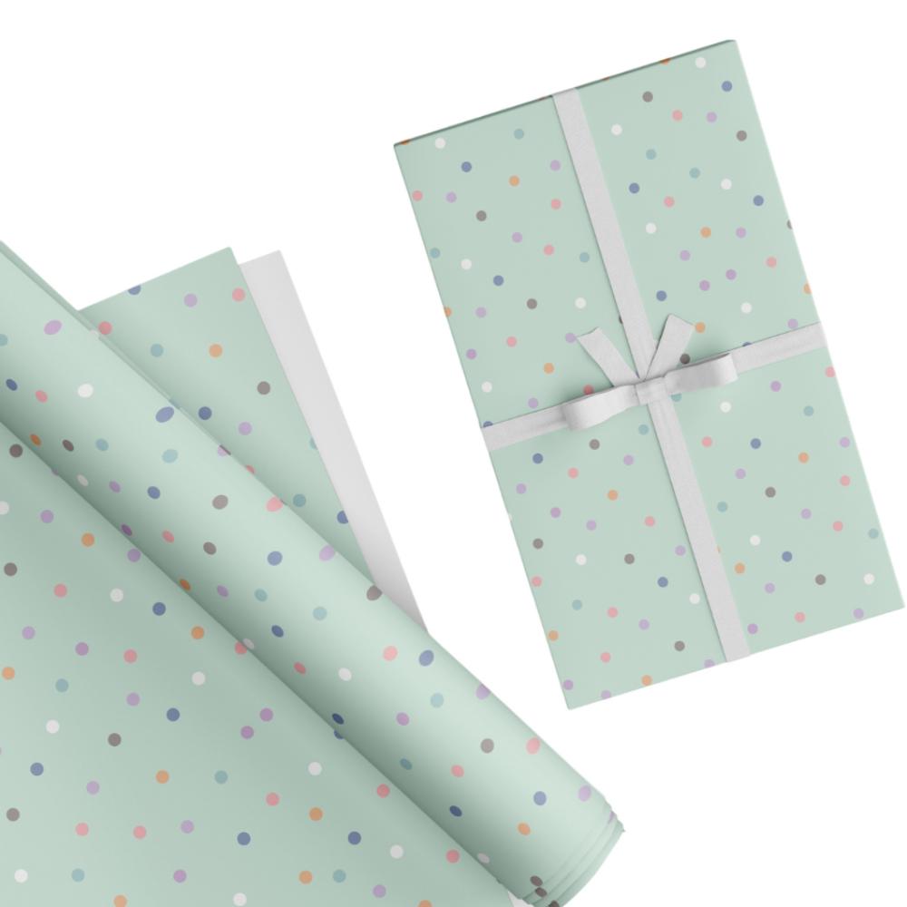 Share The Love - Gift Wrapping Paper Pack - Dots - Mint Green