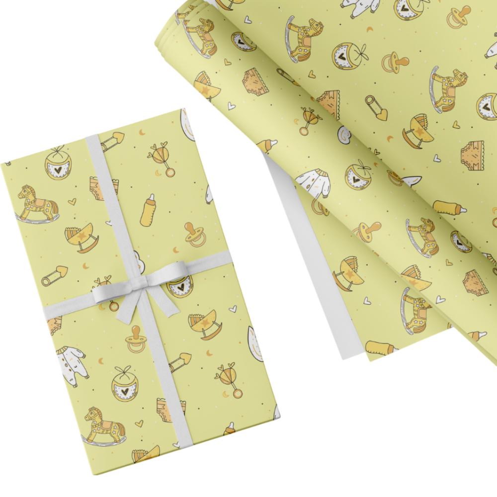Share The Love - Gift Wrapping Paper Pack - New Born - Yellow 