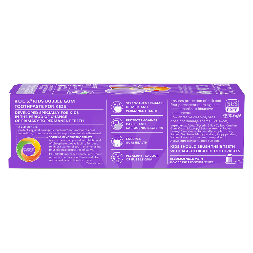 Rocs - Kids Toothpaste - Bubble Gum - 45 gm