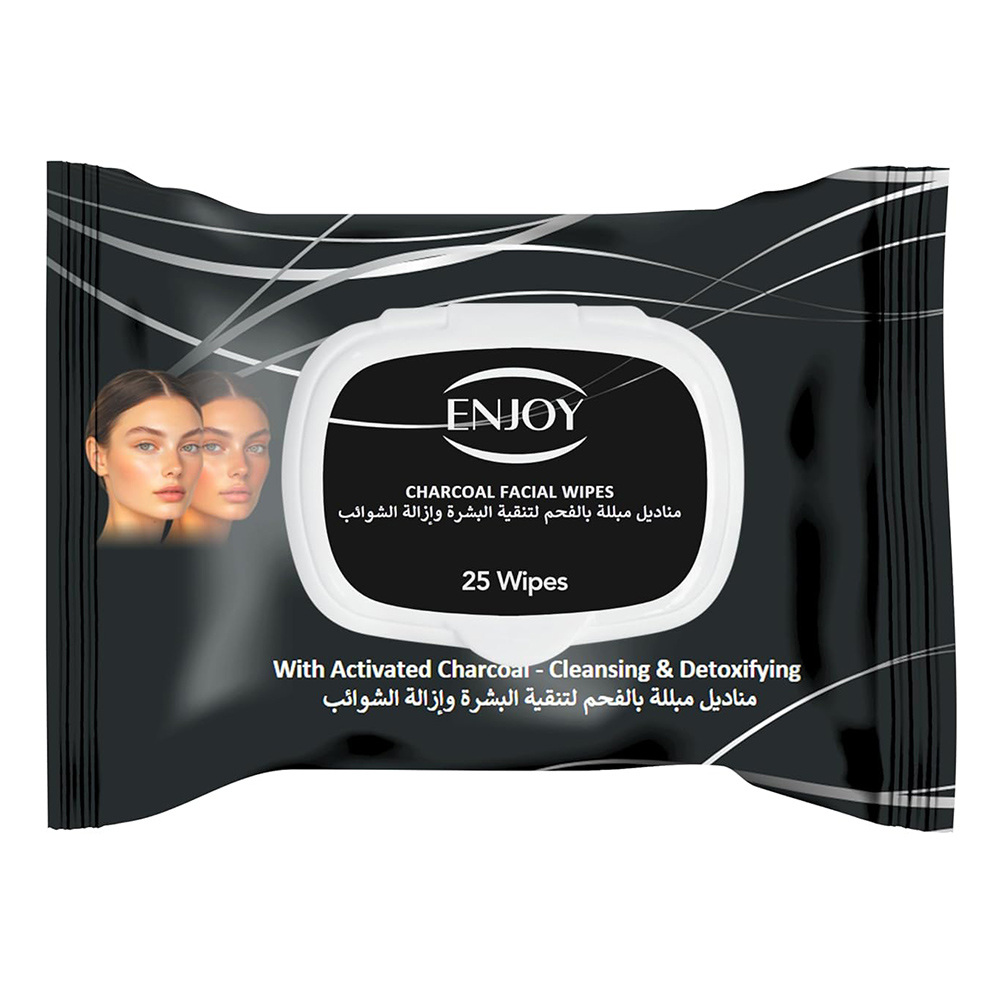 Enjoy - Charcoal Facial Wipes - 25 Wipes