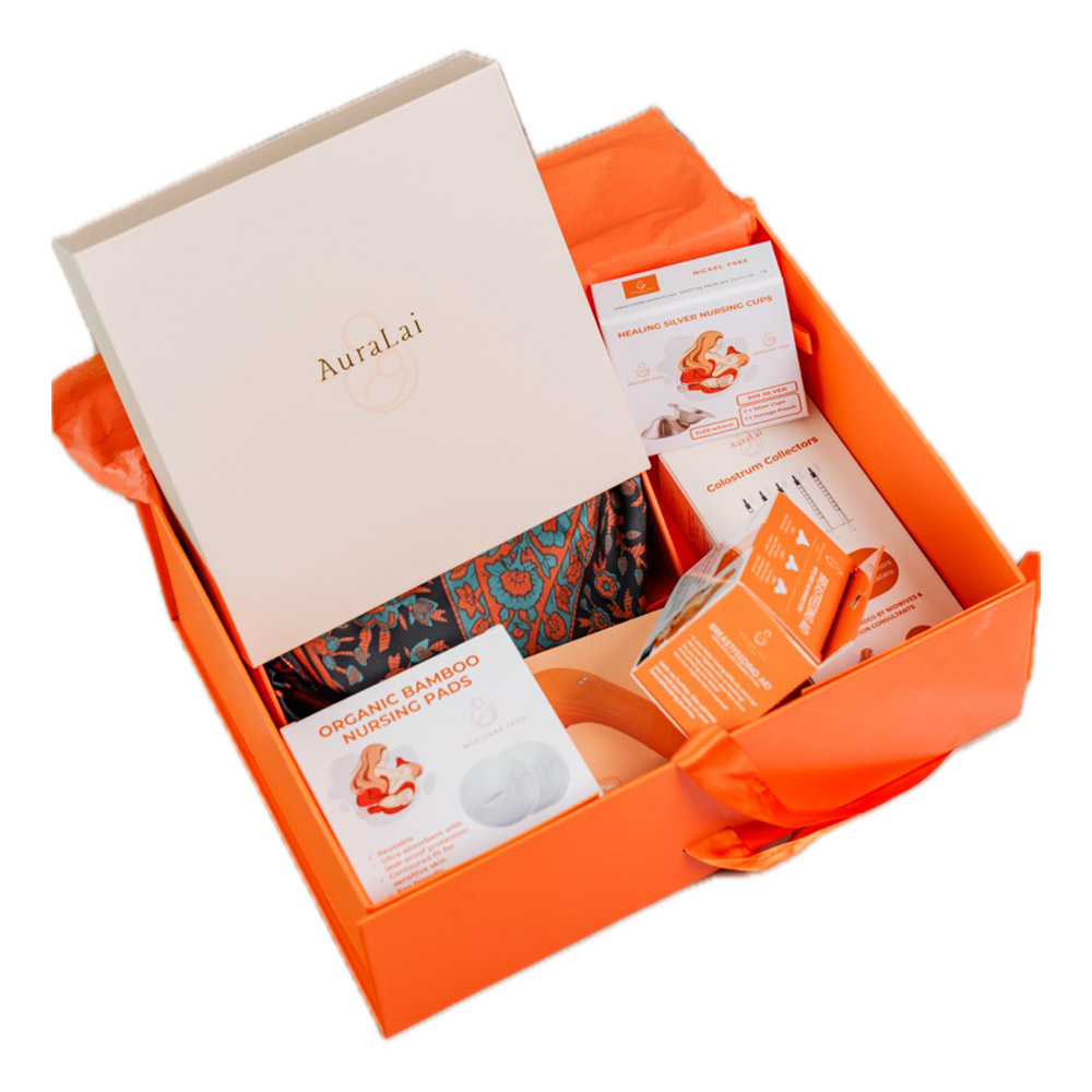 أورالاي - صندوق هدايا فاخر لحفل استقبال المولود - 6 قطع