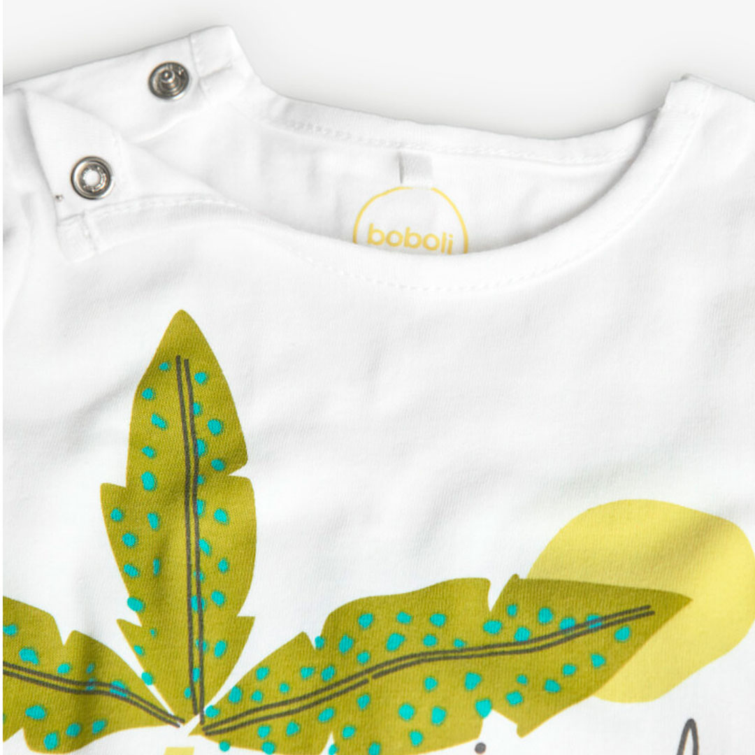 Boboli - Baby Boy's Jungle Time Printed Knitted Romper - White