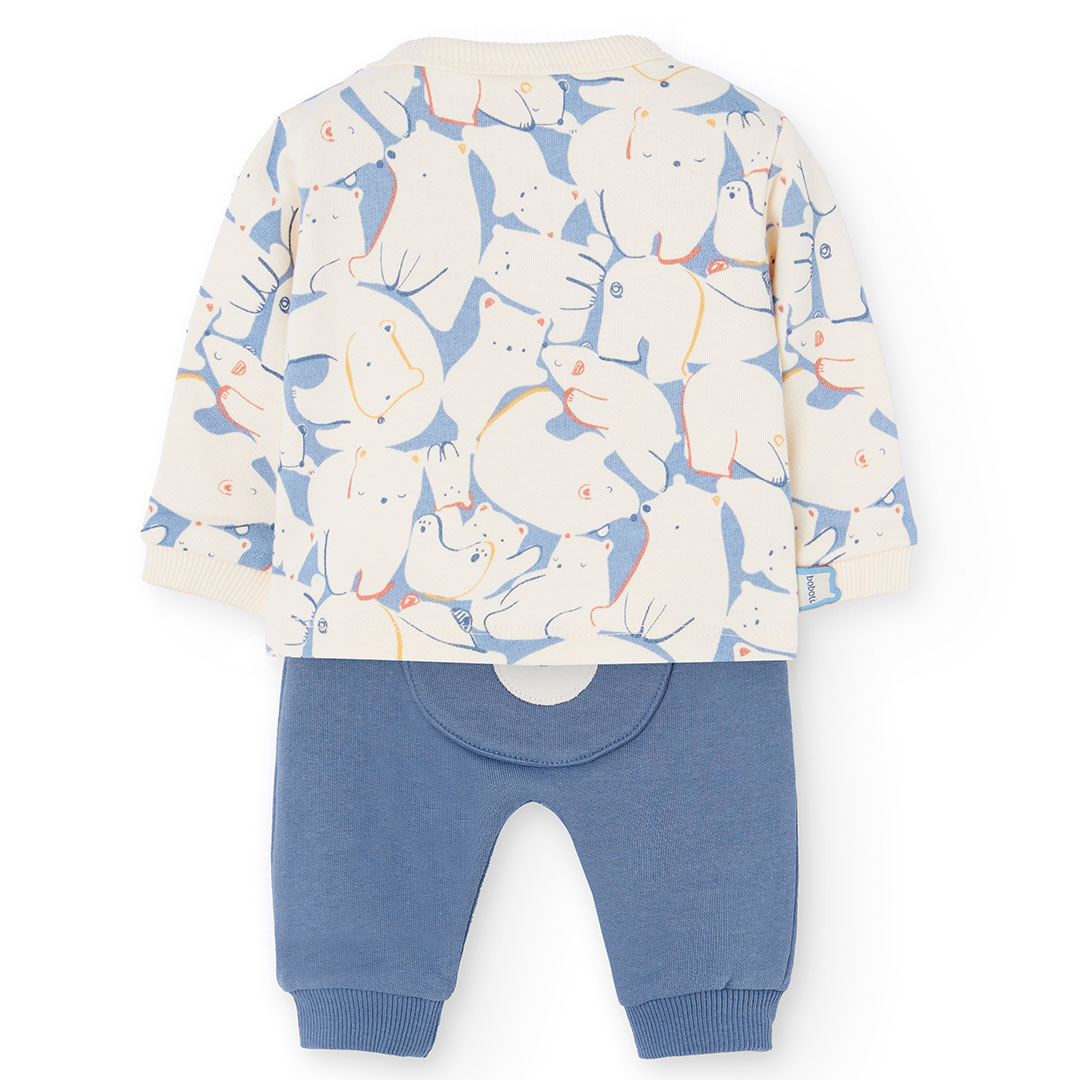 Boboli - 2pc- Set - Baby Girl's Animal Printed Knitted Jumper & Trousers - Blue