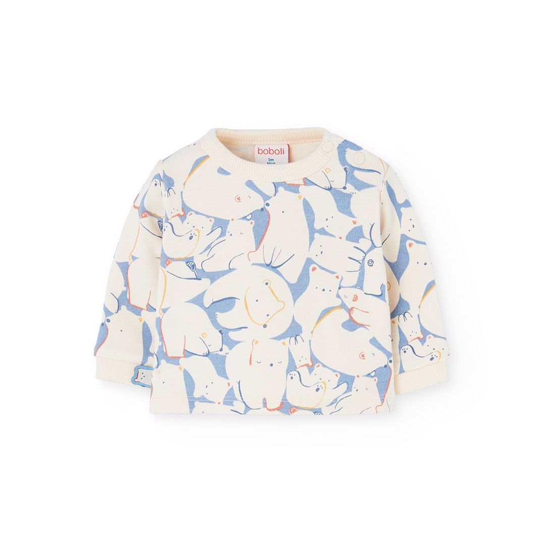 Boboli - 2pc- Set - Baby Girl's Animal Printed Knitted Jumper & Trousers - Blue