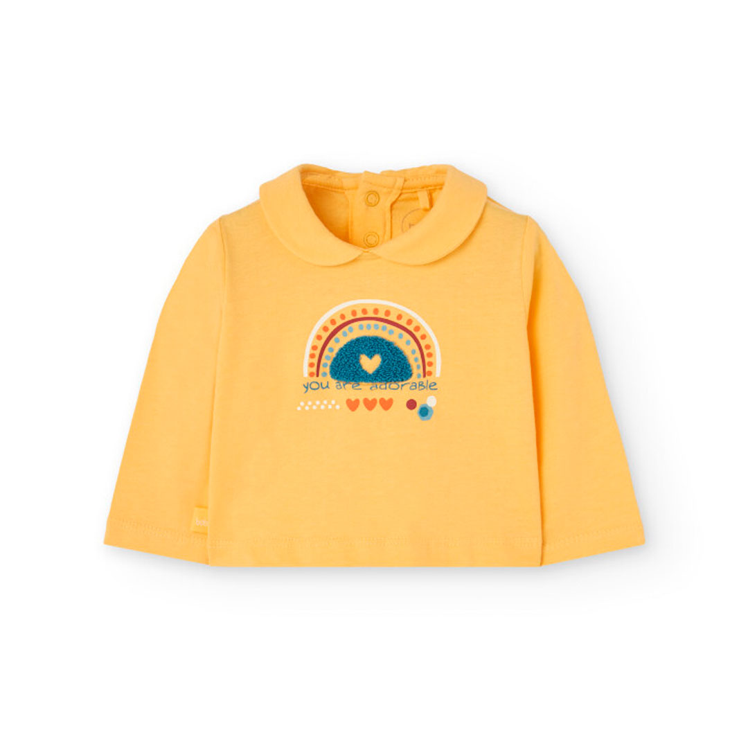 Boboli - 2pc-Set - Baby Girl's Rainbow Printed Knitted T-Shirt & Trousers - Yellow