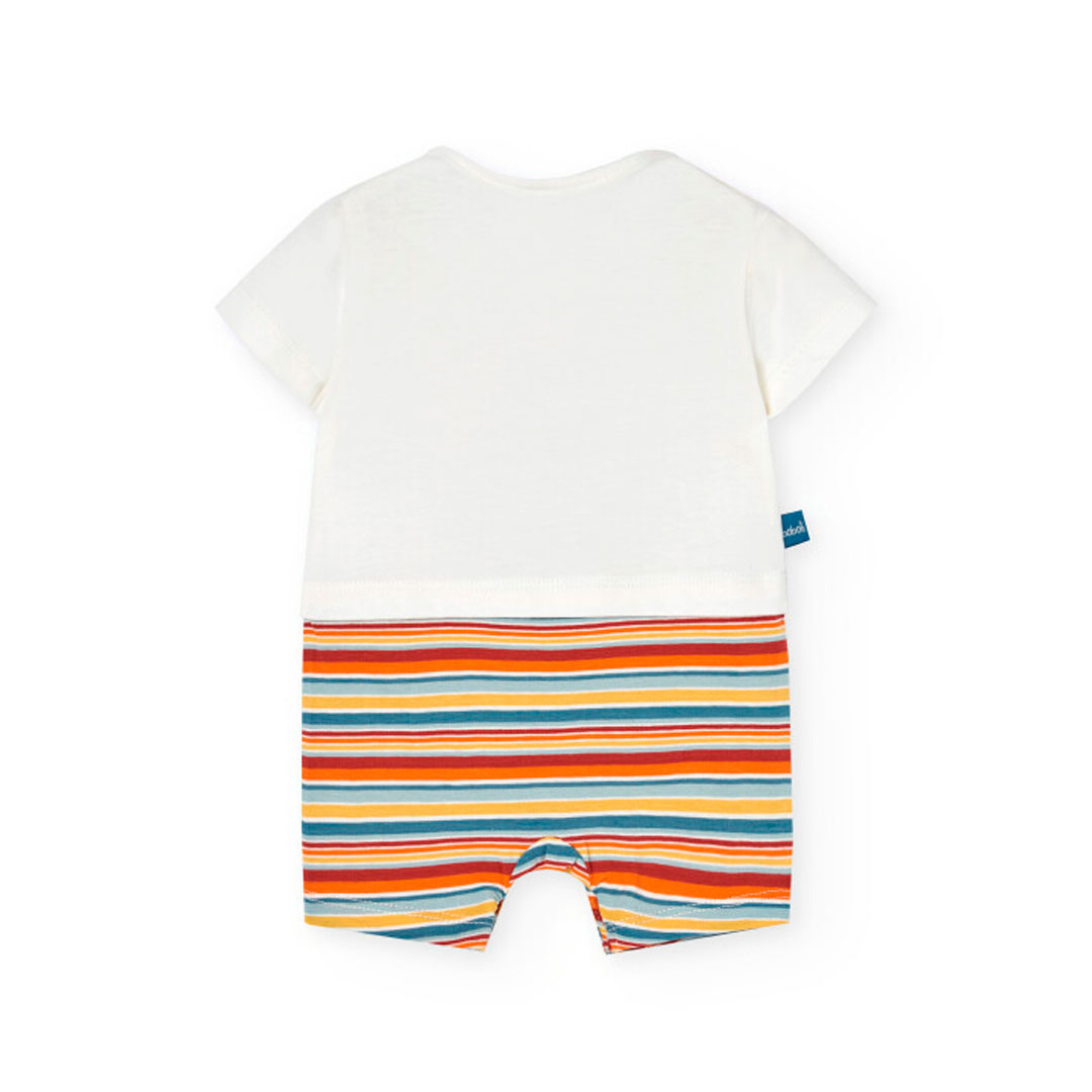 Boboli - Baby Boy's Dinosaur Printed Knitted Romper - White