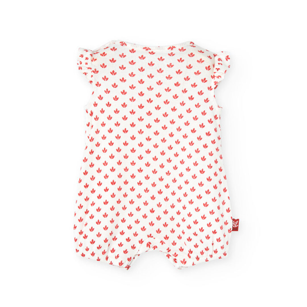 Boboli - Baby Girl's Floral Printed Knitted Romper - White/Red