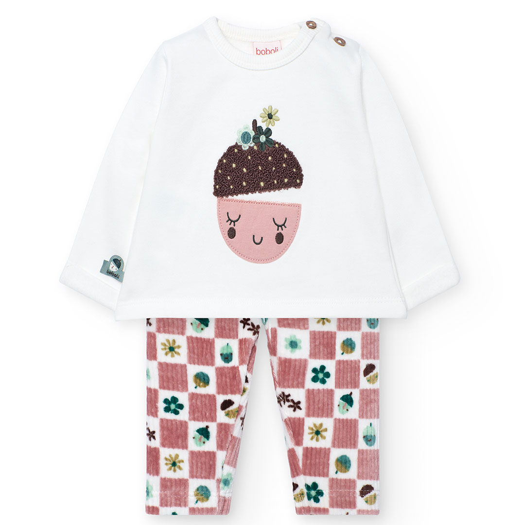 Boboli - 2pc-Set - Baby Girl's Full Sleeve Top & Trousers - White