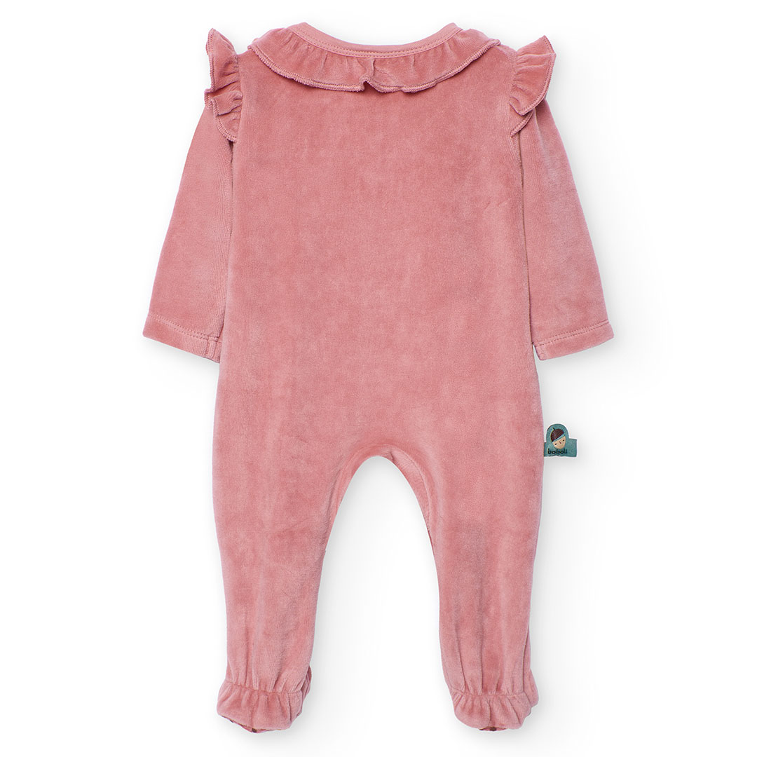 Boboli - Baby Girl's Full Sleeve Velvet Knitted Sleepsuit - Pink