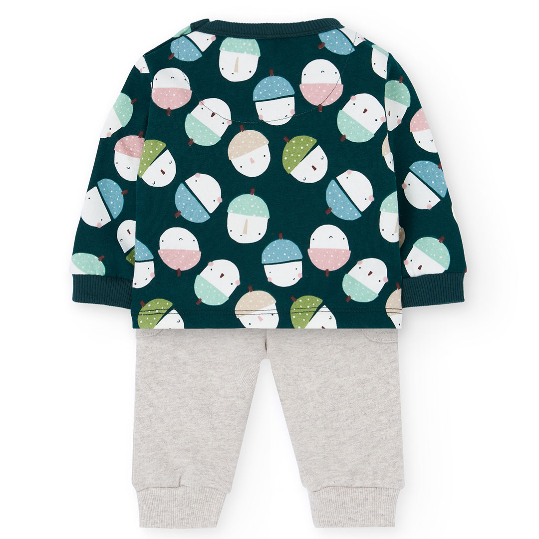 Boboli - 2pc-Set - Baby Girl's Smiling Acorn Printed Sweatshirt & Trousers