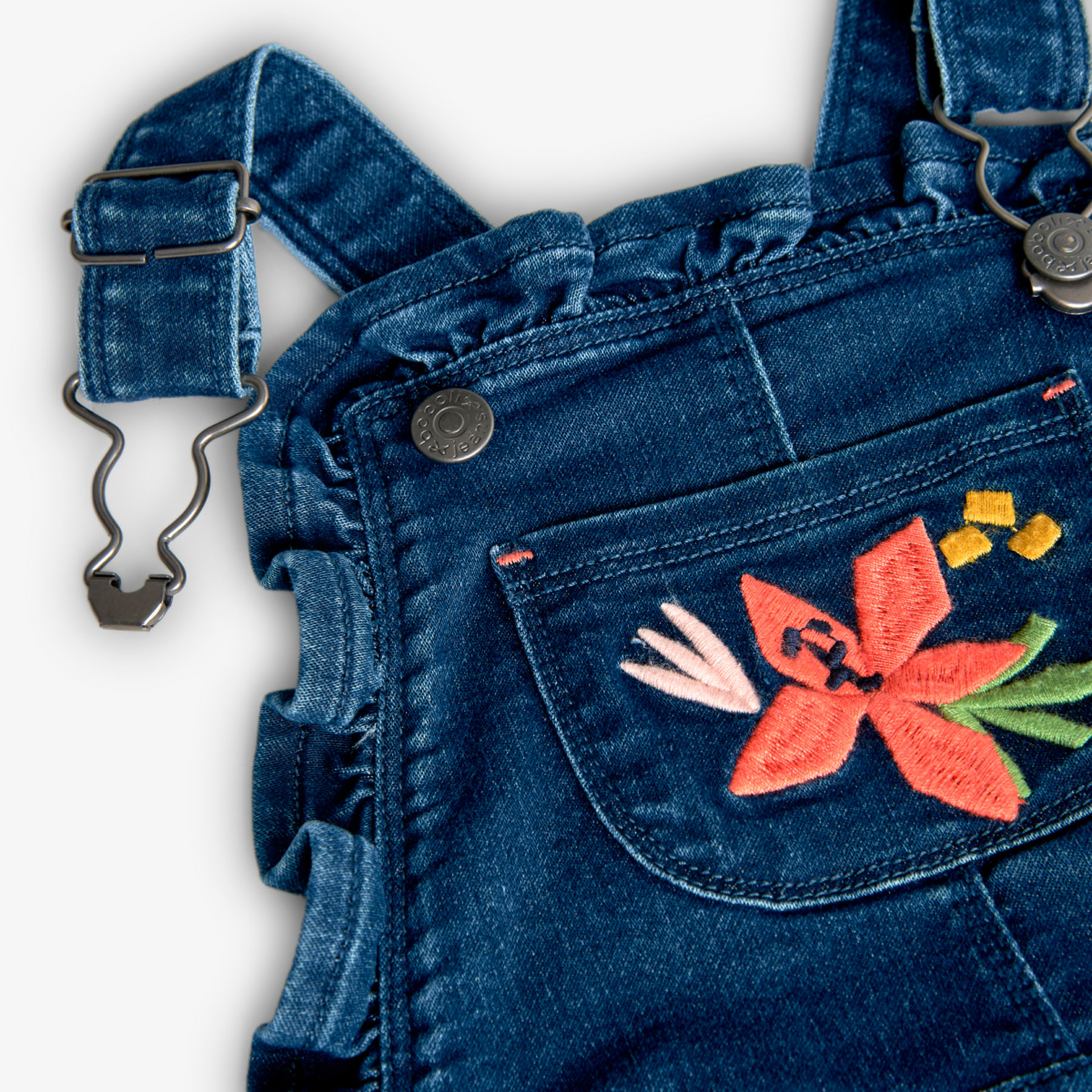 بوبولي - ملابس بنات دنغري محبوك - أزرق