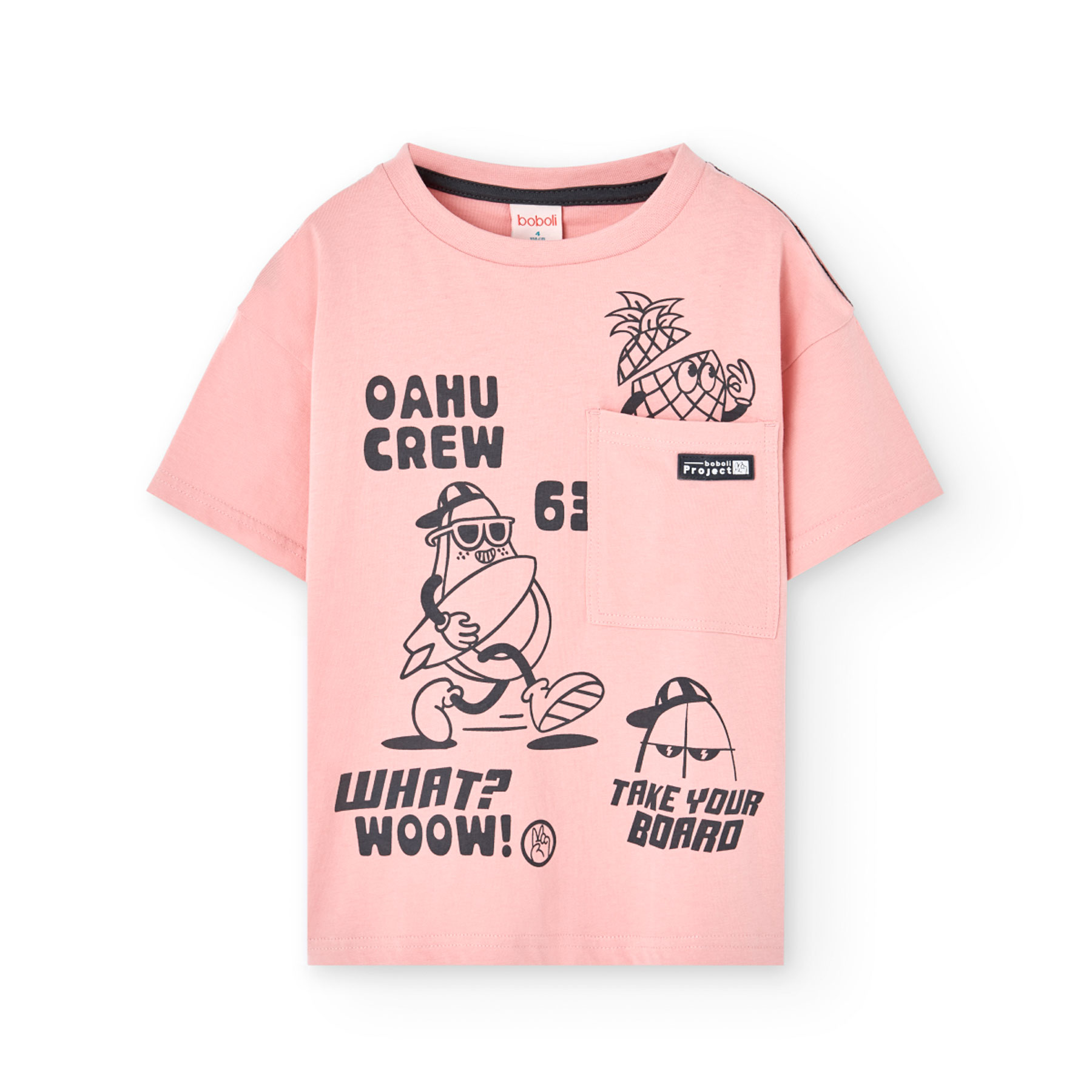 Boboli - Boy's Knitted Short Sleeve T-Shirt - Pink