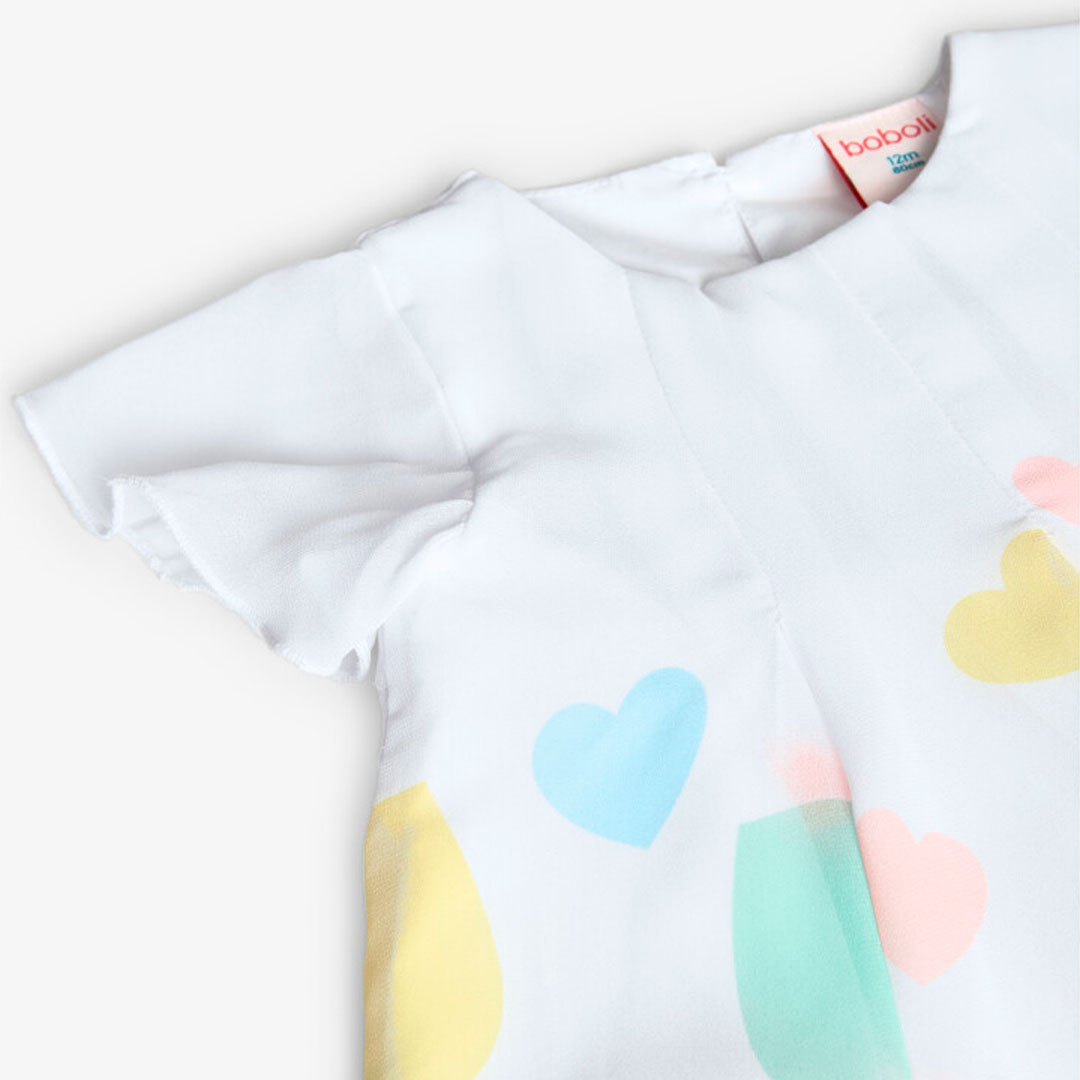 بوبولي - ملابس بنات فستان شيفون - أبيض