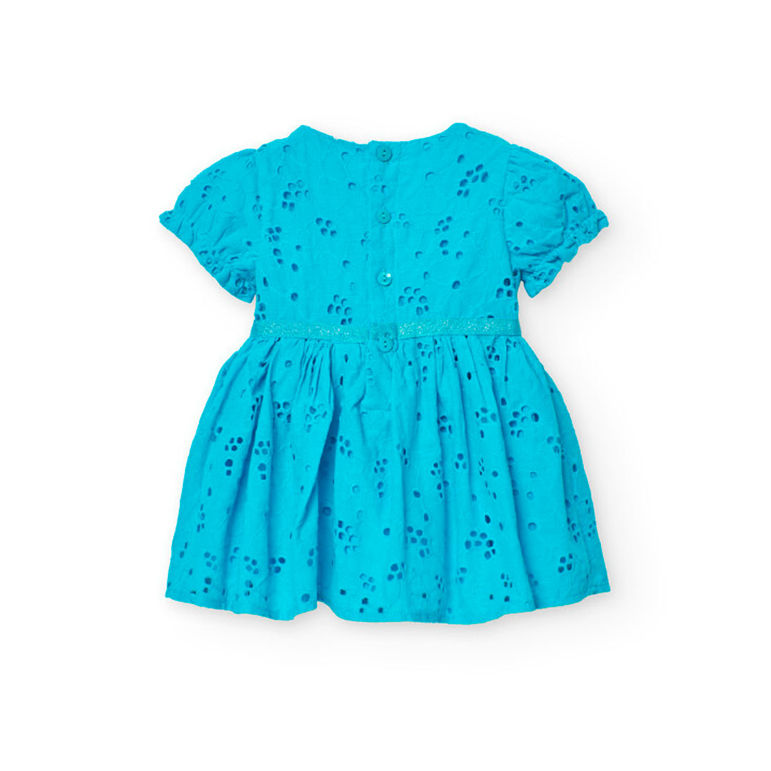 Boboli - Baby Girl's Embroidered Batiste Dress - Blue