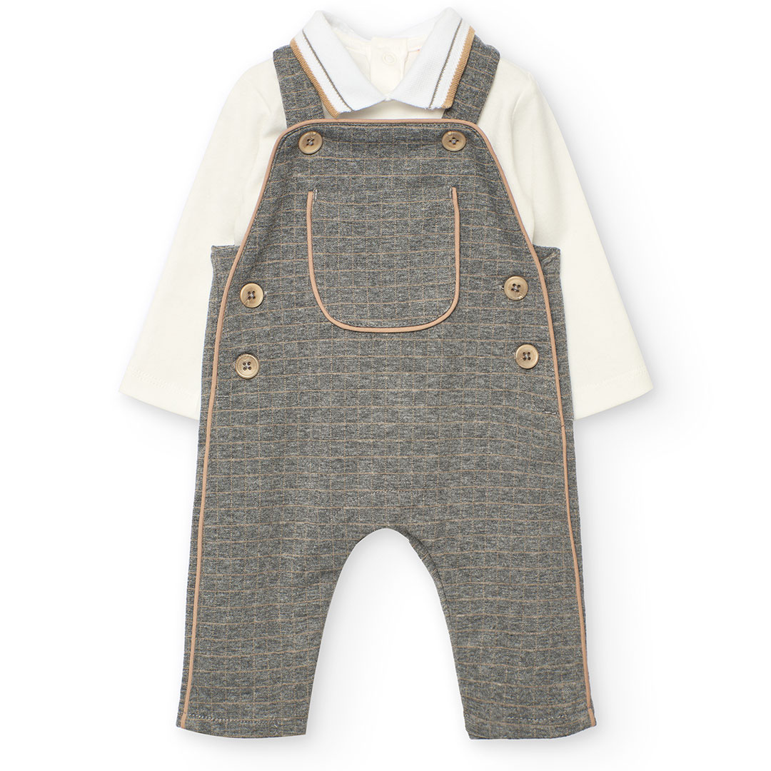 Boboli - 2pc-Set - Baby Girl's Knitted T-Shirt & Romper - Grey