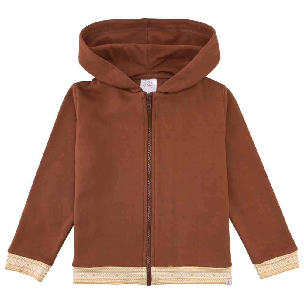 Thoub Saghiri - Boy's Hoodie With Zipper - Brown