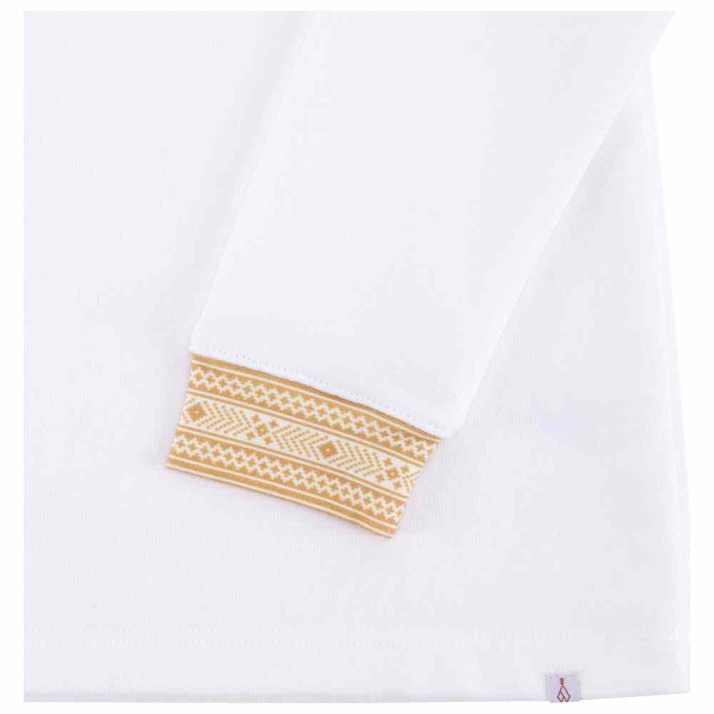 Thoub Saghiri - 2pc-Set - Boy's Sweatshirt & Sweatpants - White