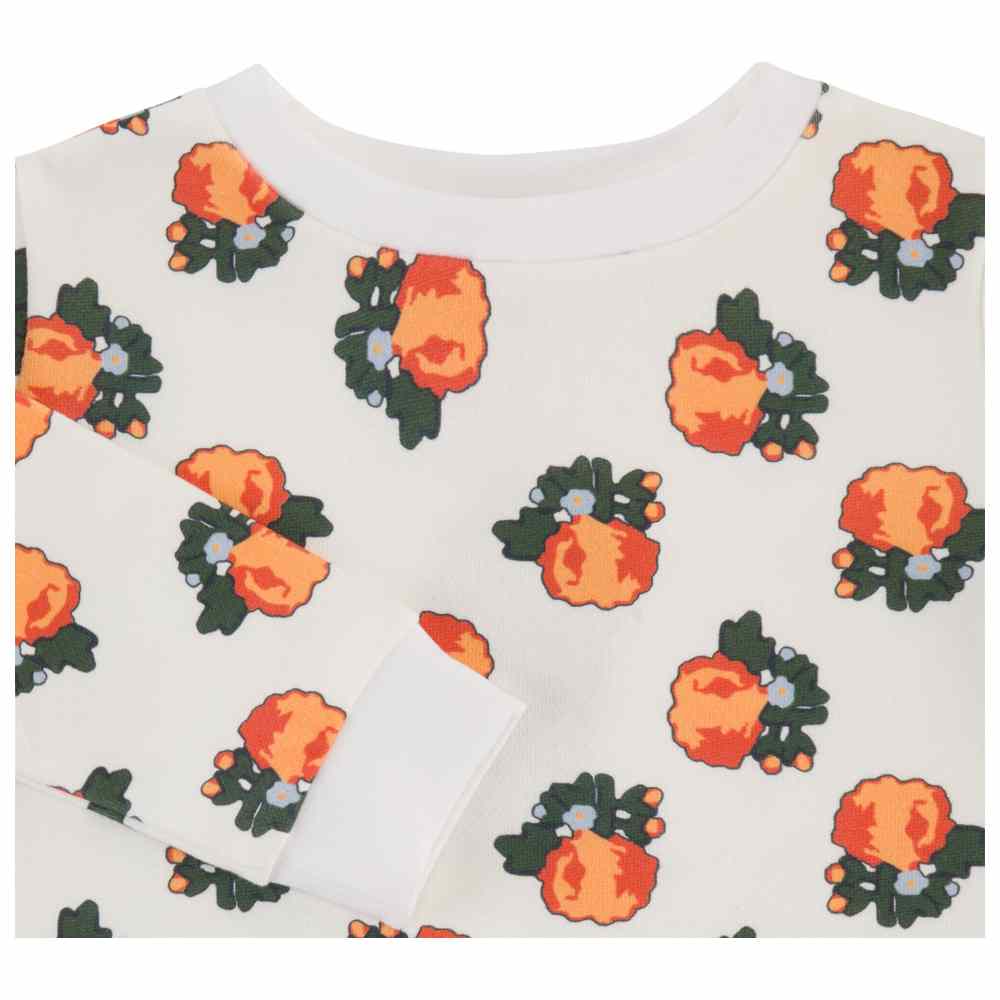 Thoub Saghiri - 2pc-Set - Girl's Sweatshirt & Solid Sweatpants - White/Peach